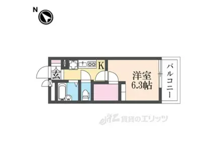 レオパレスひらかた(1K/3階)の間取り写真