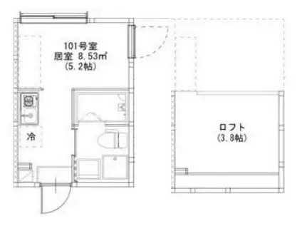 ノベレア(ワンルーム/1階)の間取り写真