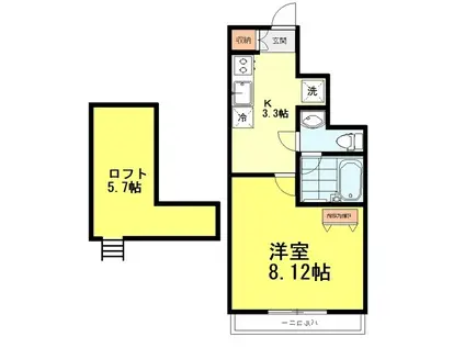 アイビス(1K/1階)の間取り写真