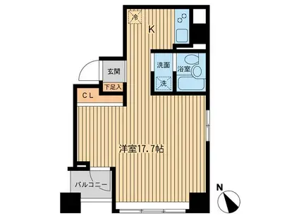 メゾン・デュ・オーラ山下町(1K/6階)の間取り写真