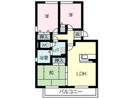 エスポワール今泉(3LDK/1階)の間取り写真