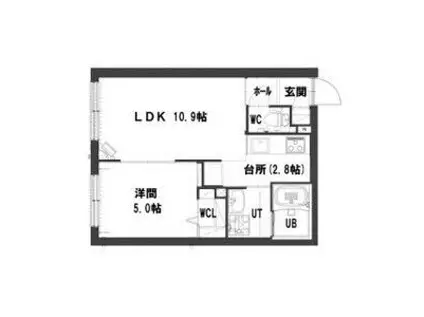 グランメール新道東駅II(1LDK/4階)の間取り写真