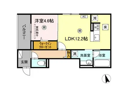 プラトーメゾン(1LDK/1階)の間取り写真