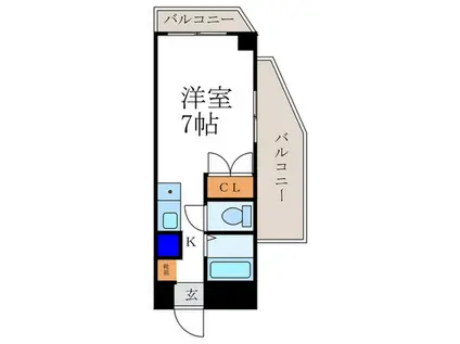 チート安井(1K/3階)の間取り写真