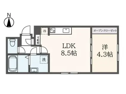 タスキSMART大塚(1LDK/3階)の間取り写真