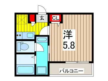 RAFFINE鳩ヶ谷(1K/1階)の間取り写真