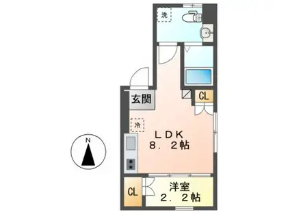 SHAMROCK(1LDK/3階)の間取り写真