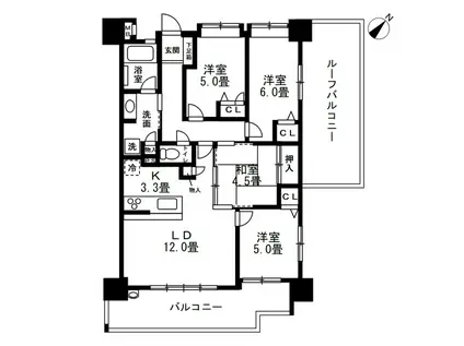 アンピール南福岡駅(4LDK/8階)の間取り写真