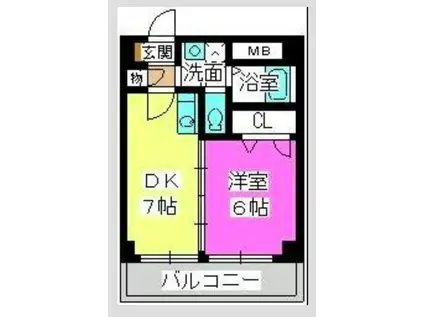 リー・フラーゼ(1DK/4階)の間取り写真