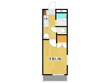 メゾンドフレール(1K/1階)の間取り写真