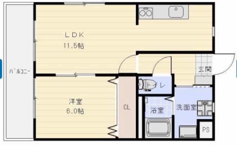 アスティオンII(1LDK/4階)の間取り写真