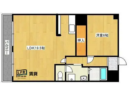 くさみ一木ビル(1LDK/6階)の間取り写真