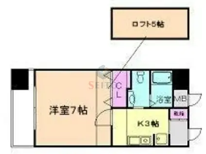 W.O.B FUKUSIMA(1K/5階)の間取り写真
