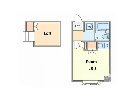 インテック落合(ワンルーム/2階)の間取り写真