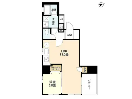 リバーレ浅草駒形(1LDK/6階)の間取り写真