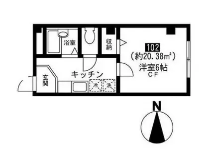 ヴィアーレ桜台(1K/1階)の間取り写真