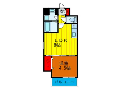 アーリーズ守口(1LDK/5階)の間取り写真
