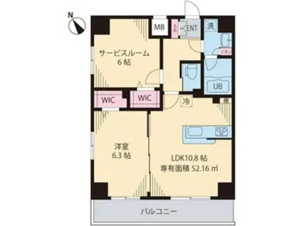 シャルマン ショコラ(1SLDK/6階)の間取り写真