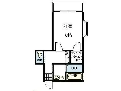 バンベール清水II(1K/3階)の間取り写真