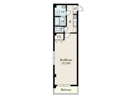 カーサノザキVII(1K/3階)の間取り写真