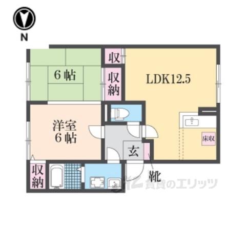 ライフガーデン1(2LDK/1階)の間取り写真