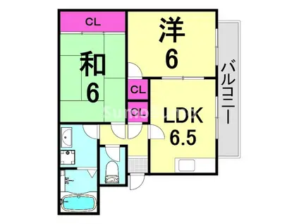 ブラウンハイツ(2DK/2階)の間取り写真