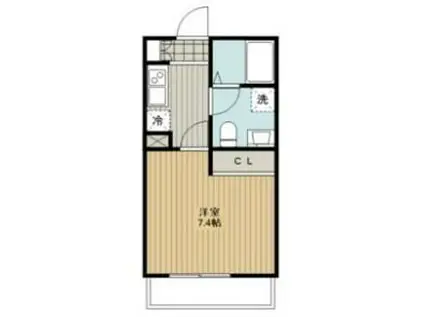 ブルーベイGYODA3(1K/3階)の間取り写真