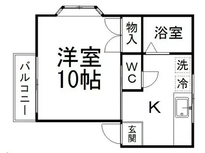 ハイツヤマキ(1K/2階)の間取り写真