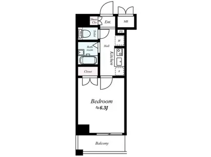 コンシェリア久が原(1K/4階)の間取り写真