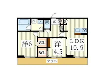 DEAR LIFE(2LDK/1階)の間取り写真