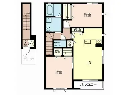 メゾン フレールA棟(2LDK/2階)の間取り写真