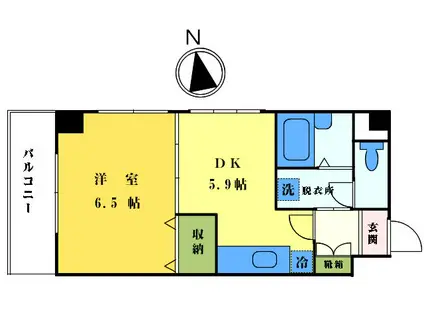 アドリアーノ(1DK/7階)の間取り写真
