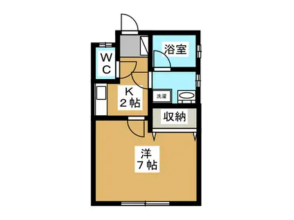 キャッスル(1K/1階)の間取り写真