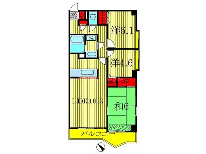 インシュランスビルディング12(3LDK/4階)の間取り写真