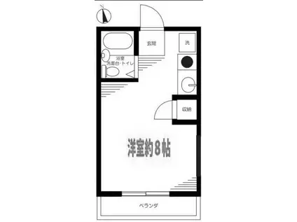 マウンテンハイツB棟(ワンルーム/1階)の間取り写真