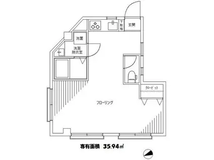 第1三浦マンション(1K/2階)の間取り写真