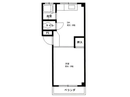 新神戸マンション南館(1DK/4階)の間取り写真
