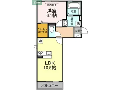 グロリア A棟(1LDK/3階)の間取り写真