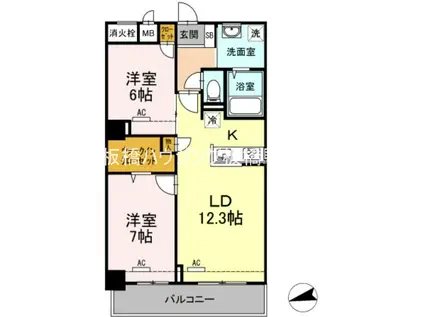 BLESS志村坂上(2LDK/1階)の間取り写真