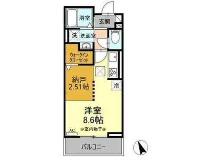 エスペランサSVIII(ワンルーム/1階)の間取り写真