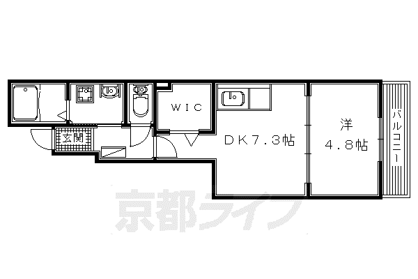 フラワータウンガーデニア(1DK/1階)の間取り写真