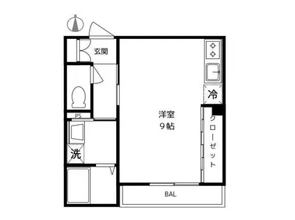ヴィタ フェリーチェ(ワンルーム/2階)の間取り写真