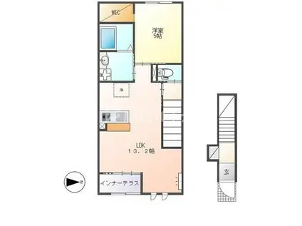 サウザンドリーフ(1LDK/2階)の間取り写真