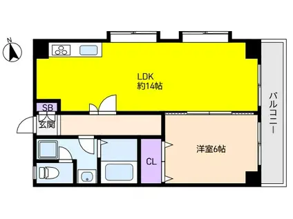 ネオ・グルント芦屋(1LDK/3階)の間取り写真