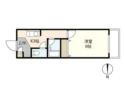 レジデンス重森(1K/2階)の間取り写真