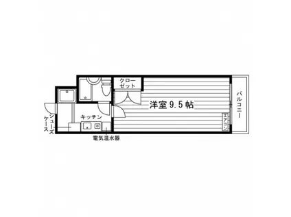 レイクシティ上笠(1K/4階)の間取り写真