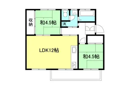 宮向団地四街区五号棟(2LDK/5階)の間取り写真