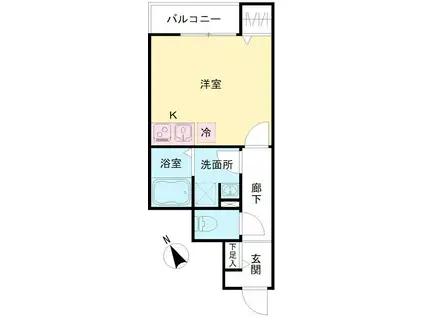 ラ・フレーズ調布(ワンルーム/2階)の間取り写真