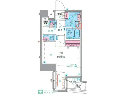 GENOVIA東向島IV(1K/3階)の間取り写真