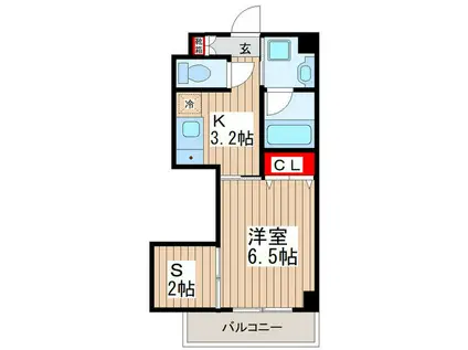 RAFFINES(1SK/2階)の間取り写真